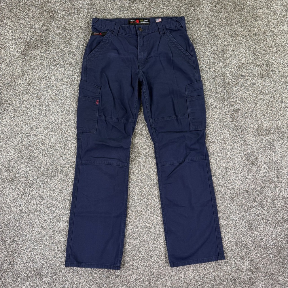 Ariat Work FR M5 Straight Leg Cargo Pants Navy Blue Men 32x32 Flame Resistant FR